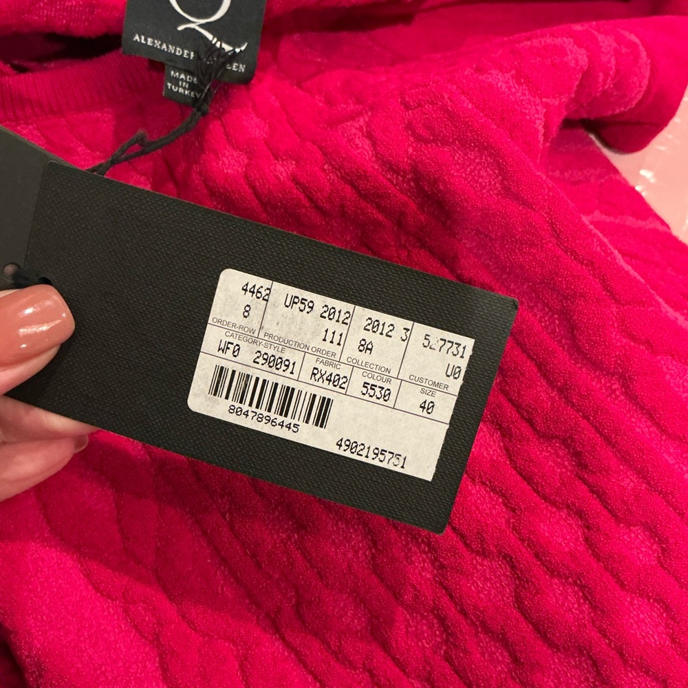 Alexander McQueen Fuchsia Knit Midi Dress - Picture 10 of 12
